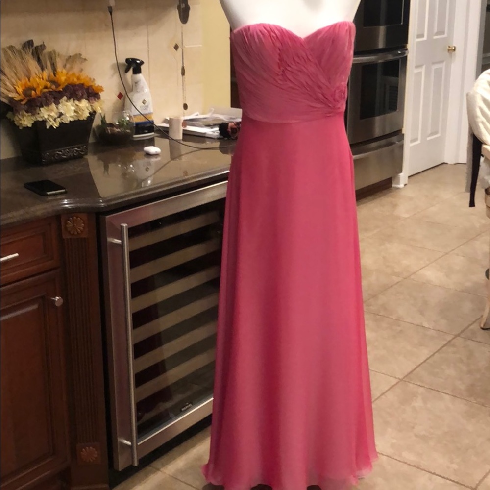 Pink chiffon Carmen Marc Valvo gown